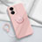 Funda Silicona Carcasa Ultrafina Goma con Magnetico Anillo de dedo Soporte S02 para Vivo iQOO Z7 5G Rosa