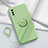 Funda Silicona Carcasa Ultrafina Goma con Magnetico Anillo de dedo Soporte S02 para Vivo Y51s 5G Verde