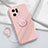 Funda Silicona Carcasa Ultrafina Goma con Magnetico Anillo de dedo Soporte S03 para Oppo Find X5 Pro 5G Rosa