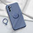 Funda Silicona Carcasa Ultrafina Goma con Magnetico Anillo de dedo Soporte S03 para Oppo Reno6 Pro 5G India Gris Lavanda