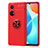 Funda Silicona Carcasa Ultrafina Goma con Magnetico Anillo de dedo Soporte SD1 para Huawei Honor X7 Rojo