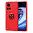 Funda Silicona Carcasa Ultrafina Goma con Magnetico Anillo de dedo Soporte SD1 para OnePlus 10R 5G Rojo