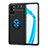 Funda Silicona Carcasa Ultrafina Goma con Magnetico Anillo de dedo Soporte SD1 para OnePlus 9R 5G Azul y Negro