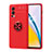 Funda Silicona Carcasa Ultrafina Goma con Magnetico Anillo de dedo Soporte SD1 para OnePlus Nord 2 5G Rojo