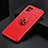 Funda Silicona Carcasa Ultrafina Goma con Magnetico Anillo de dedo Soporte SD1 para Realme Narzo 50 4G Rojo