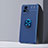 Funda Silicona Carcasa Ultrafina Goma con Magnetico Anillo de dedo Soporte SD1 para Vivo iQOO U3 5G Azul