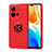 Funda Silicona Carcasa Ultrafina Goma con Magnetico Anillo de dedo Soporte SD1 para Vivo V25e Rojo