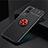 Funda Silicona Carcasa Ultrafina Goma con Magnetico Anillo de dedo Soporte SD1 para Vivo Y53s NFC Rojo y Negro