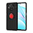 Funda Silicona Carcasa Ultrafina Goma con Magnetico Anillo de dedo Soporte SD1 para Xiaomi Mi 10T Lite 5G Rojo y Negro