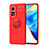 Funda Silicona Carcasa Ultrafina Goma con Magnetico Anillo de dedo Soporte SD1 para Xiaomi Mi 10T Pro 5G Rojo