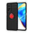 Funda Silicona Carcasa Ultrafina Goma con Magnetico Anillo de dedo Soporte SD1 para Xiaomi Mi 10T Pro 5G Rojo y Negro