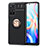 Funda Silicona Carcasa Ultrafina Goma con Magnetico Anillo de dedo Soporte SD1 para Xiaomi Poco M4 Pro 5G Oro y Negro