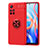 Funda Silicona Carcasa Ultrafina Goma con Magnetico Anillo de dedo Soporte SD1 para Xiaomi Poco M4 Pro 5G Rojo