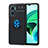 Funda Silicona Carcasa Ultrafina Goma con Magnetico Anillo de dedo Soporte SD1 para Xiaomi Redmi 11 Prime 5G Azul y Negro