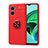 Funda Silicona Carcasa Ultrafina Goma con Magnetico Anillo de dedo Soporte SD1 para Xiaomi Redmi 11 Prime 5G Rojo