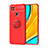 Funda Silicona Carcasa Ultrafina Goma con Magnetico Anillo de dedo Soporte SD1 para Xiaomi Redmi 9 Activ Rojo