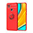 Funda Silicona Carcasa Ultrafina Goma con Magnetico Anillo de dedo Soporte SD1 para Xiaomi Redmi 9 India Rojo