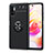 Funda Silicona Carcasa Ultrafina Goma con Magnetico Anillo de dedo Soporte SD1 para Xiaomi Redmi Note 10T 5G Negro