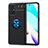 Funda Silicona Carcasa Ultrafina Goma con Magnetico Anillo de dedo Soporte SD1 para Xiaomi Redmi Note 11 4G (2021) Azul y Negro
