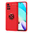 Funda Silicona Carcasa Ultrafina Goma con Magnetico Anillo de dedo Soporte SD1 para Xiaomi Redmi Note 11 4G (2021) Rojo