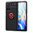 Funda Silicona Carcasa Ultrafina Goma con Magnetico Anillo de dedo Soporte SD1 para Xiaomi Redmi Note 11 5G Rojo y Negro