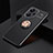 Funda Silicona Carcasa Ultrafina Goma con Magnetico Anillo de dedo Soporte SD1 para Xiaomi Redmi Note 13 Pro+ Plus 5G Oro y Negro