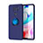 Funda Silicona Carcasa Ultrafina Goma con Magnetico Anillo de dedo Soporte SD1 para Xiaomi Redmi Note 9 Azul