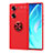 Funda Silicona Carcasa Ultrafina Goma con Magnetico Anillo de dedo Soporte SD2 para Huawei Honor 60 Pro 5G Rojo