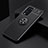 Funda Silicona Carcasa Ultrafina Goma con Magnetico Anillo de dedo Soporte SD2 para OnePlus 9 Pro 5G Negro