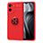 Funda Silicona Carcasa Ultrafina Goma con Magnetico Anillo de dedo Soporte SD2 para Realme 10S 5G Rojo