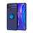 Funda Silicona Carcasa Ultrafina Goma con Magnetico Anillo de dedo Soporte SD2 para Realme 7i RMX2193 Azul