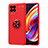 Funda Silicona Carcasa Ultrafina Goma con Magnetico Anillo de dedo Soporte SD2 para Realme 8 4G Rojo