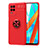 Funda Silicona Carcasa Ultrafina Goma con Magnetico Anillo de dedo Soporte SD2 para Realme 8s 5G Rojo