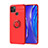 Funda Silicona Carcasa Ultrafina Goma con Magnetico Anillo de dedo Soporte SD2 para Realme C25S Rojo