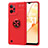 Funda Silicona Carcasa Ultrafina Goma con Magnetico Anillo de dedo Soporte SD2 para Realme C31 Rojo