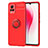 Funda Silicona Carcasa Ultrafina Goma con Magnetico Anillo de dedo Soporte SD2 para Vivo V20 (2021) Rojo