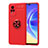 Funda Silicona Carcasa Ultrafina Goma con Magnetico Anillo de dedo Soporte SD2 para Vivo V21e 4G Rojo