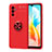 Funda Silicona Carcasa Ultrafina Goma con Magnetico Anillo de dedo Soporte SD2 para Vivo V23e 5G Rojo