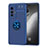Funda Silicona Carcasa Ultrafina Goma con Magnetico Anillo de dedo Soporte SD2 para Vivo X70 5G Azul