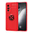 Funda Silicona Carcasa Ultrafina Goma con Magnetico Anillo de dedo Soporte SD2 para Vivo X70 5G Rojo