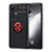Funda Silicona Carcasa Ultrafina Goma con Magnetico Anillo de dedo Soporte SD2 para Vivo X70 5G Rojo y Negro