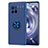 Funda Silicona Carcasa Ultrafina Goma con Magnetico Anillo de dedo Soporte SD2 para Vivo X80 5G Azul