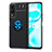 Funda Silicona Carcasa Ultrafina Goma con Magnetico Anillo de dedo Soporte SD2 para Vivo Y53s NFC Azul y Negro