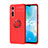 Funda Silicona Carcasa Ultrafina Goma con Magnetico Anillo de dedo Soporte SD2 para Vivo Y73s 5G Rojo