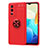 Funda Silicona Carcasa Ultrafina Goma con Magnetico Anillo de dedo Soporte SD2 para Vivo Y74s 5G Rojo