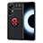 Funda Silicona Carcasa Ultrafina Goma con Magnetico Anillo de dedo Soporte SD2 para Xiaomi Mi 12T 5G Rojo y Negro