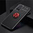 Funda Silicona Carcasa Ultrafina Goma con Magnetico Anillo de dedo Soporte SD2 para Xiaomi Poco M4 Pro 5G Rojo y Negro