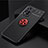 Funda Silicona Carcasa Ultrafina Goma con Magnetico Anillo de dedo Soporte SD2 para Xiaomi Poco X4 NFC Rojo y Negro