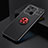 Funda Silicona Carcasa Ultrafina Goma con Magnetico Anillo de dedo Soporte SD2 para Xiaomi Redmi 10 Power Rojo y Negro