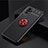 Funda Silicona Carcasa Ultrafina Goma con Magnetico Anillo de dedo Soporte SD2 para Xiaomi Redmi Note 10S 4G Rojo y Negro